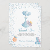 Boy Koala Bear Blue Thank You Baby Shower Card サンキューカード (正面/裏面)