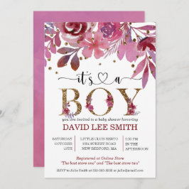 Boy Lilaと金ゴールド紙吹雪Boy Baby Shower