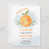 Boy Little Cutie Citrus Orange Baby Shower 招待状 (正面)