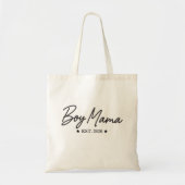 Boy Mama スクリプト設立年モダンマザーフッド 引用 トートバッグ (正面)