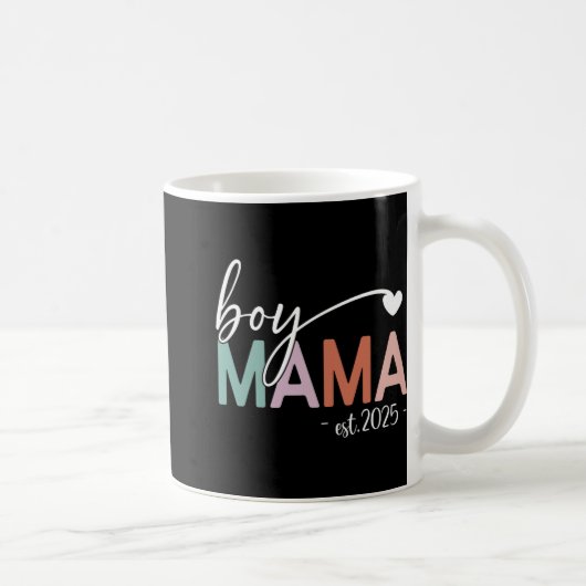 Boy Mama Est 2025 Pregnancy Mom To Be New Mama 202 コーヒーマグカップ (右)