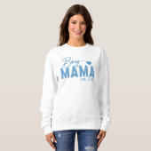 Boy Mama Heart Est Year Bold Motherhood Lettering スウェットシャツ (正面フル)