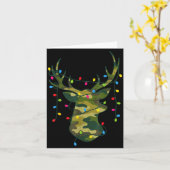 Boy Men Camo Deer Hunting Christmas Light Pajama P カード (黄色い花)