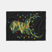 Boy Men Camo Deer Hunting Christmas Light Pajama P フリースブランケット (正面(横))