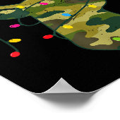 Boy Men Camo Deer Hunting Christmas Light Pajama P ポスター (角)