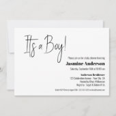 Boy Minimalist Baby Showerモダンだ 招待状 (正面)