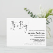 Boy Minimalist Baby Showerモダンだ 招待状 (スタンド正面)