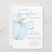 Boy Minimalist Little Pumpkin Baby Shower 招待状 (正面)