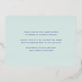 Boy Mint Green Baby Showerの紙吹雪金ゴールド 箔招待状 (裏面)