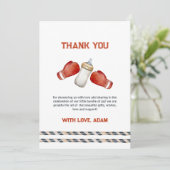 Boy Modern Boxing Little Champion Baby Shower  サンキューカード (スタンド正面)