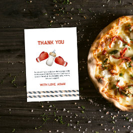 Boy Modern Boxing Little Champion Baby Shower  サンキューカード