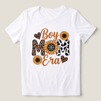 Boy Mom Era ひまわり ヒョウ柄 プリント 母の日 トライブレンドＴシャツ