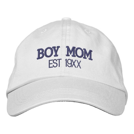 Boy Mom Personalized Mother's Day Gift Custom Text 刺繍入りキャップ (正面)