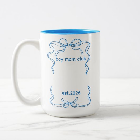 Boy Mom, Personalized New Mom Gifts ツートーンマグカップ (左)