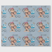 Boy Monkey Baby Showerだ ラッピングペーパー (フラット)