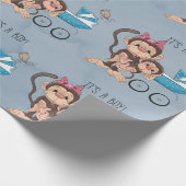 Boy Monkey Baby Showerだ ラッピングペーパー (角)