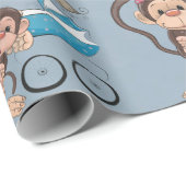 Boy Monkey Baby Showerだ ラッピングペーパー (ロールコーナー)