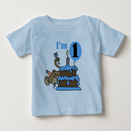 Boy Monkey I'm 1誕生日Tシャツ&ギフト ベビーTシャツ (正面)