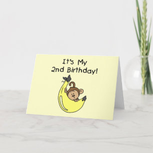Boy Monkey on Banana誕生日 カード