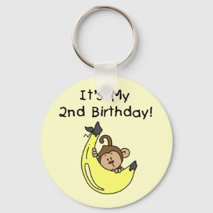 Boy Monkey on Banana誕生日 キーホルダー