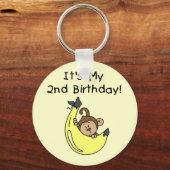 Boy Monkey on Banana誕生日 キーホルダー (正面)