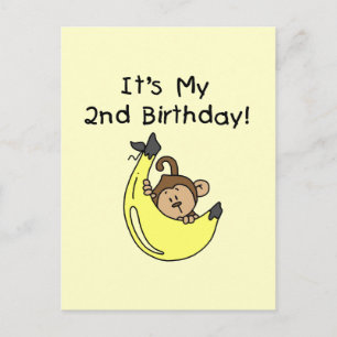 Boy Monkey on Banana誕生日 ポストカード