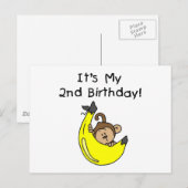 Boy Monkey on Banana誕生日 ポストカード (正面/裏面)