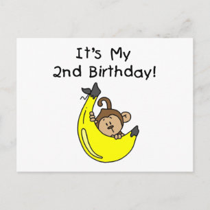 Boy Monkey on Banana誕生日 ポストカード
