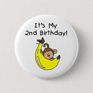 Boy Monkey on Banana誕生日 缶バッジ