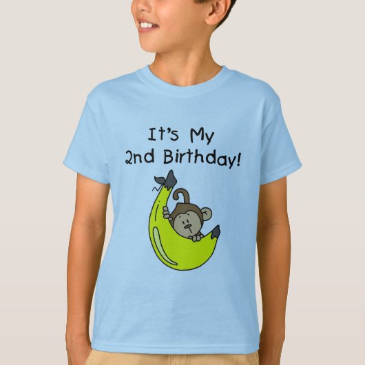 Boy Monkey on Banana誕生日 Tシャツ (正面)