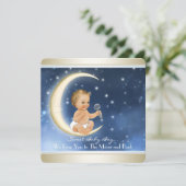 Boy MoonとBack Baby Shower 招待状 (スタンド正面)