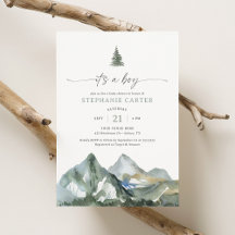 Boy Mountain Forest Boy Baby Shower