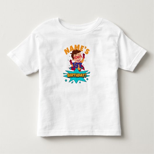 Boy Name is Xth誕生日カスタマイズ トドラーTシャツ (正面)
