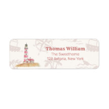 Boy Nautical Lighthouse Baby Shower Return Address