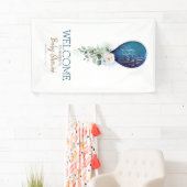 Boy Navy Blue Balloon Baby Showerへようこそ 横断幕 (インサイチュ)