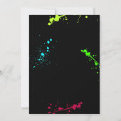 Boy Neon 15th Birthday Invitation Graffiti Style 招待状 (裏面)