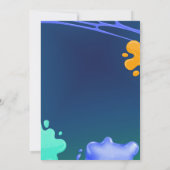  Boy Neon Blue Green Slime Birthday Invitation 招待状 (裏面)