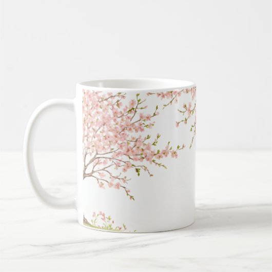 Boy on a swing Cherry Blossoms コーヒーマグカップ (左)