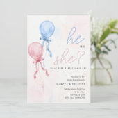Boy or Girl? Balloon Gender Reveal Party 招待状 (スタンド正面)