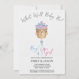 Boy Or Girl Blue Or Pink Gender Reveal Invitation 招待状