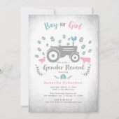 Boy or Girl Farm Tractor Gender Reveal Invitation 招待状 (正面)