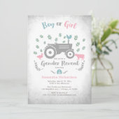 Boy or Girl Farm Tractor Gender Reveal Invitation 招待状 (スタンド正面)
