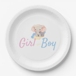  Boy or Girl Gender Reveal ペーパープレート