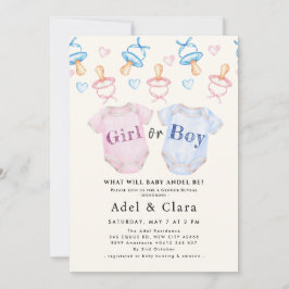 Boy or Girl | Gender Reveal Baby Shower 招待状