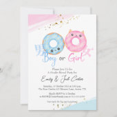 Boy or Girl Gender Reveal Donut Cute Kawaii 招待状 (正面)