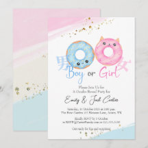 Boy or Girl Gender Reveal Donut Cute Kawaii