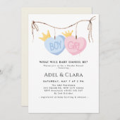 Boy or Girl Gender Reveal Invitation 招待状 (正面/裏面)