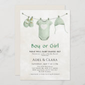 Boy or Girl Gender Reveal Invitation 招待状 (正面/裏面)