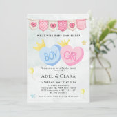 Boy or Girl Gender Reveal Invitation 招待状 (スタンド正面)