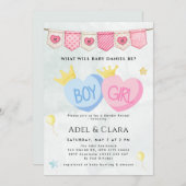 Boy or Girl Gender Reveal Invitation 招待状 (正面/裏面)